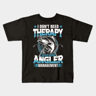 Fishing therapy funny tshirt Kids T-Shirt